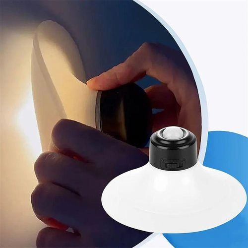 Veilleuse LED à ventouse, rechargeable par USB, détection du corps humain