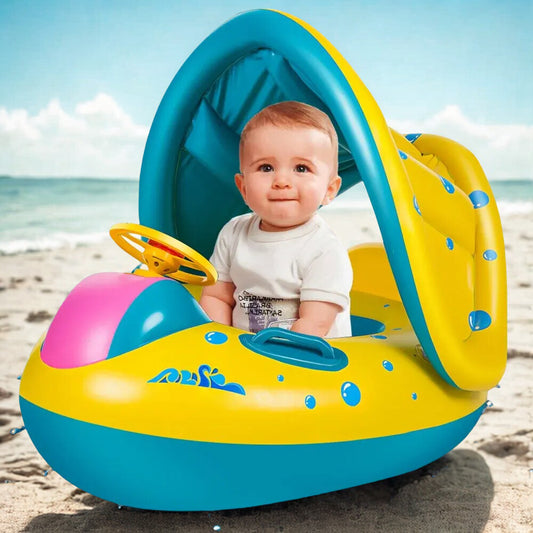 Bouée Bateau pour Bébé avec Pare-Soleil