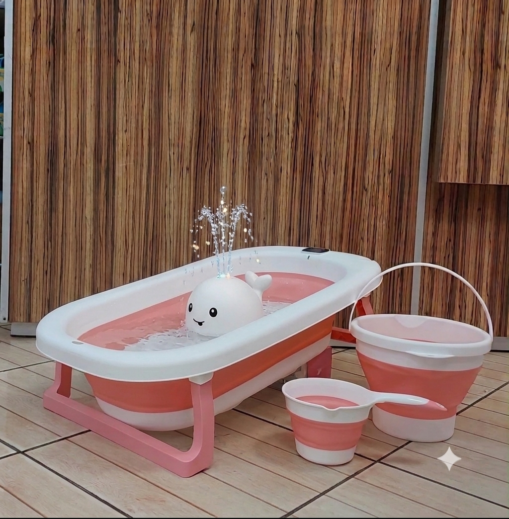 Set de Bain Pliable pour Bébé avec Thermomètre Digital & Accessoires 🛁👶
