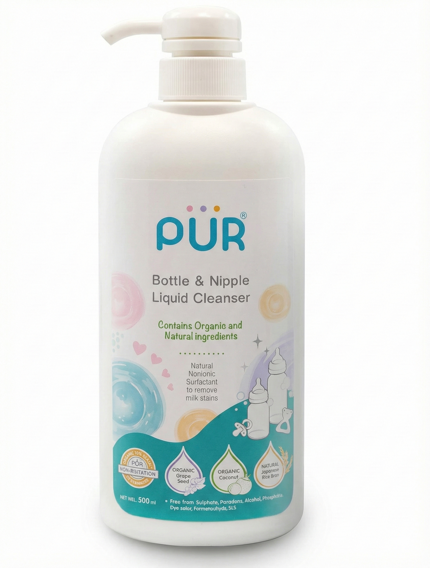 Liquide Nettoyant Naturel pour Biberons & Tétines (500ml) – PUR