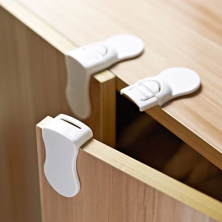 Lot de 5Pcs Serrure Sécurité Verrouillage Armoire Tiroir et Porte Pour Enfant