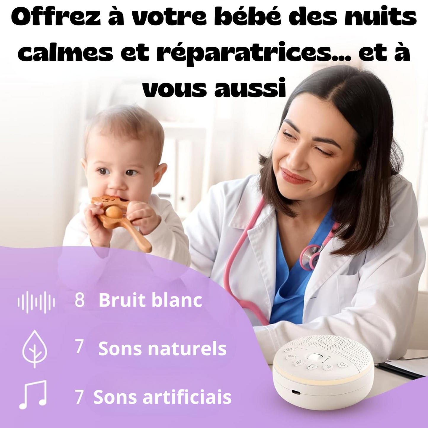 Machine à Bruit Blanc pour Bébés – Le Secret de Nuits Calmes et Paisibles 🌙
