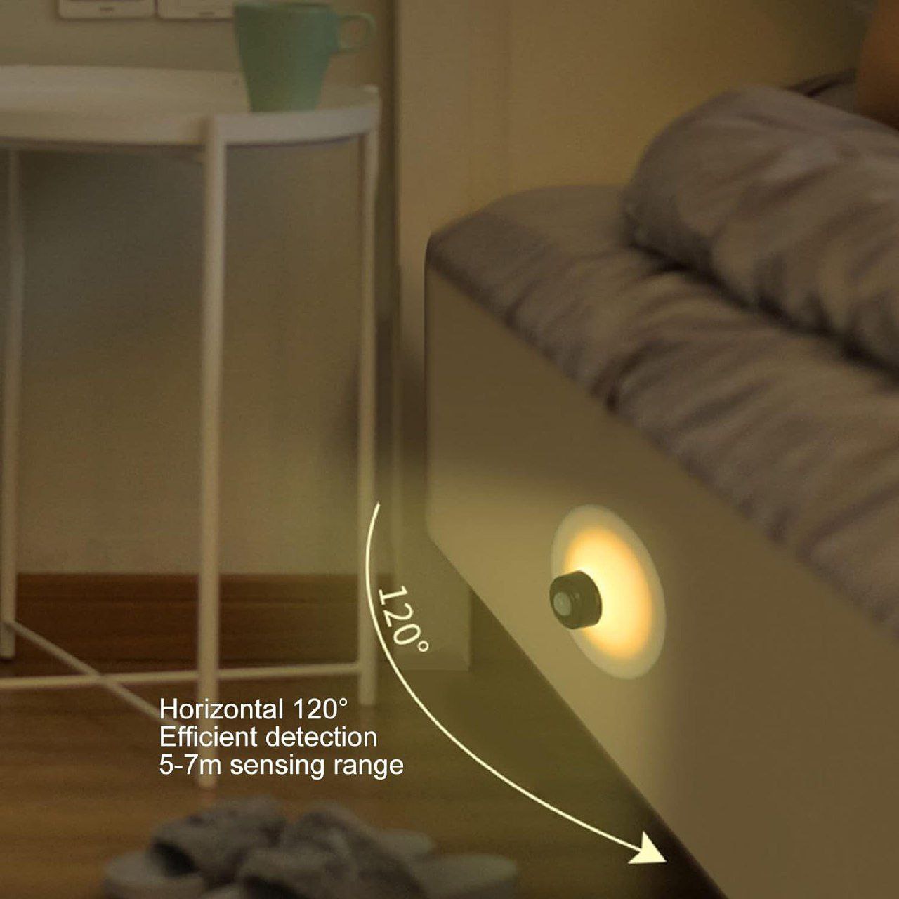Veilleuse LED à ventouse, rechargeable par USB, détection du corps humain