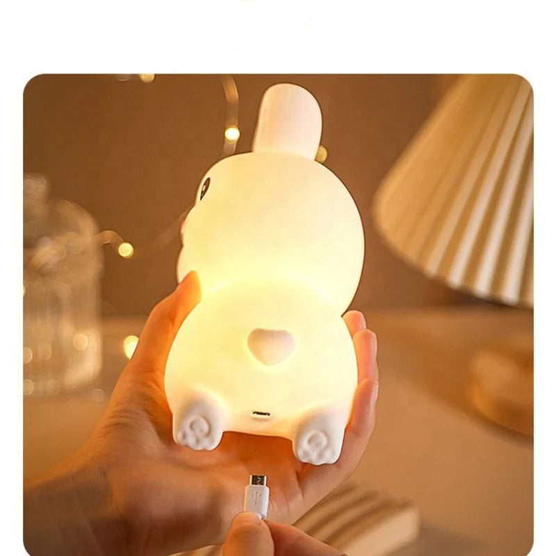 Veilleuse Lapin mignons 3D rechargeable