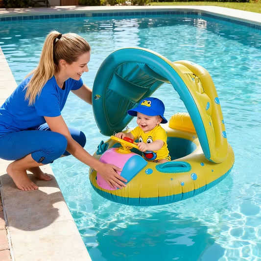 Bouée Bateau pour Bébé avec Pare-Soleil