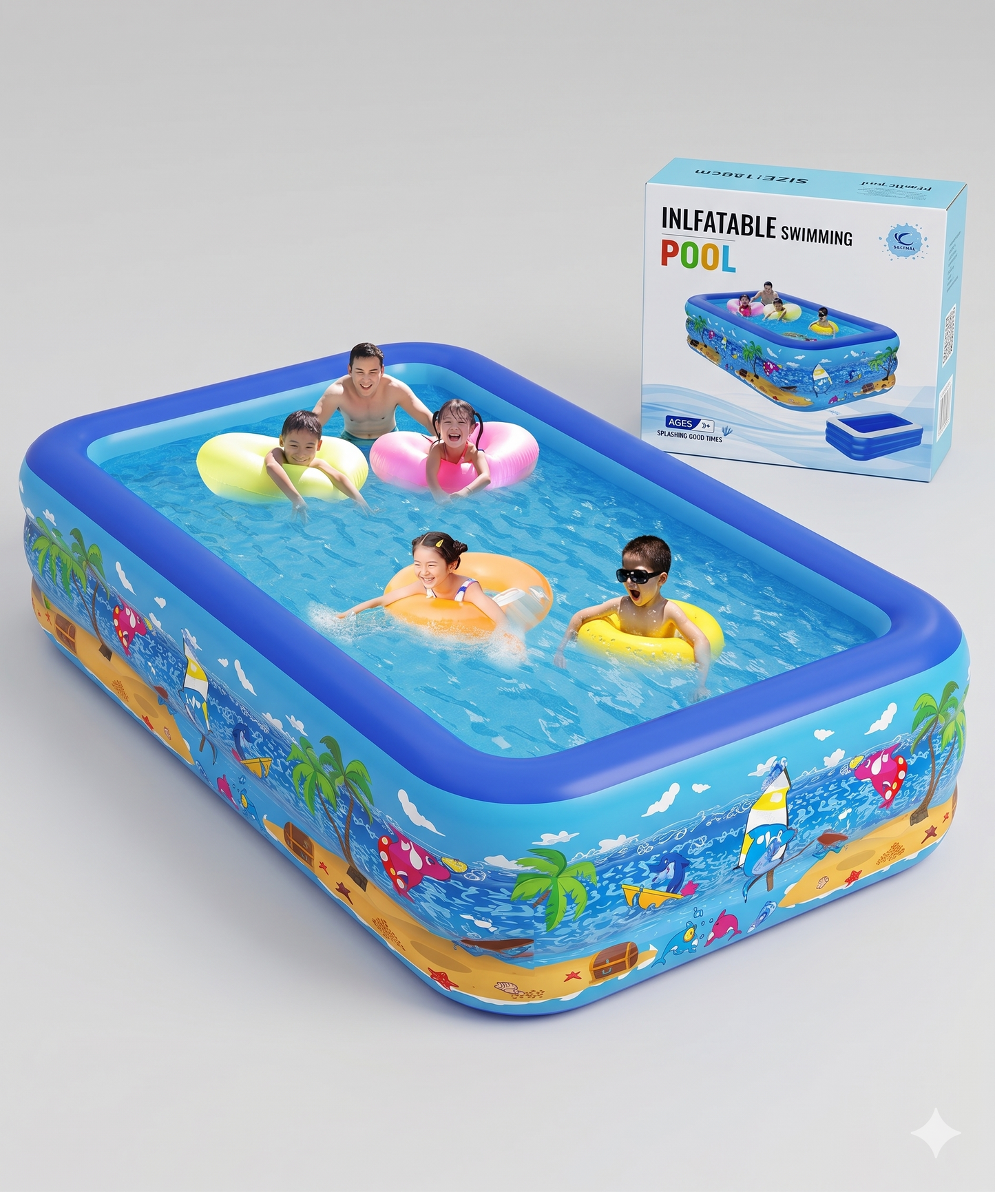 Piscine Gonflable Familiale Rectangulaire