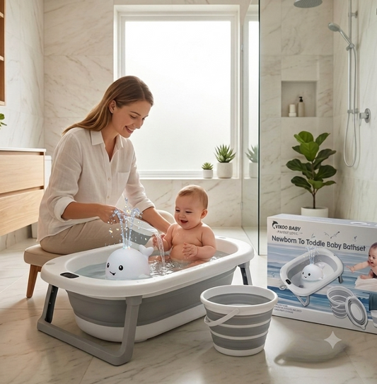 Set de Bain Pliable pour Bébé avec Thermomètre Digital & Accessoires 🛁👶