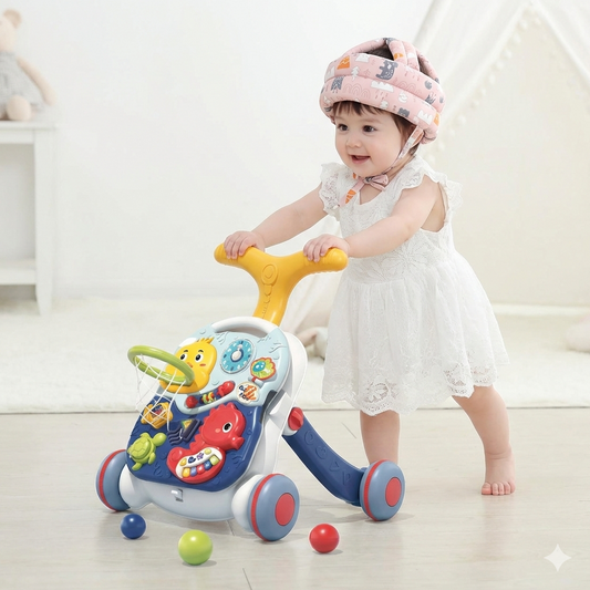 Trotteur Musical Évolutif 3-en-1 + Casque de Protection 360° Offert 🎁