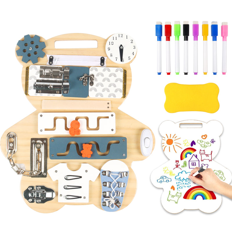 Busy Board "Ours" – Éveil et Apprentissage Montessori