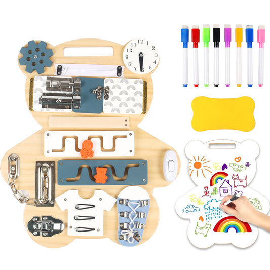 Busy Board "Ours" – Éveil et Apprentissage Montessori