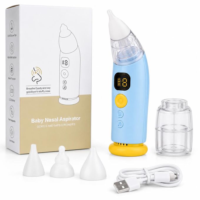 Aspirateur Nasal Électrique et Rechargeable pour Bébé – Confort, Écran LCD & Musique Apaisante