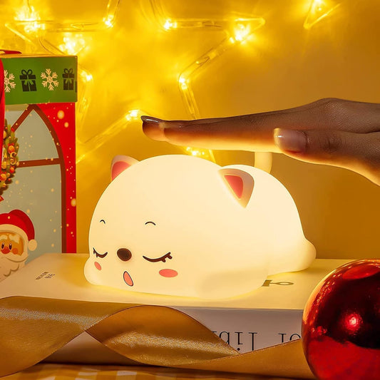 Veilleuse chat mignons 3d rechargeable