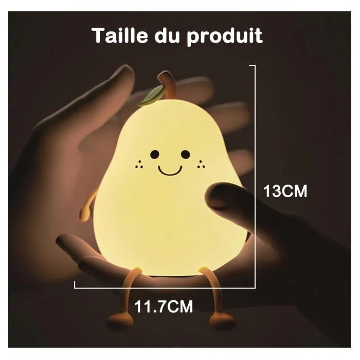 Veilleuse Enfant Poire Multicolore - Rechargeable et Anti-choc
