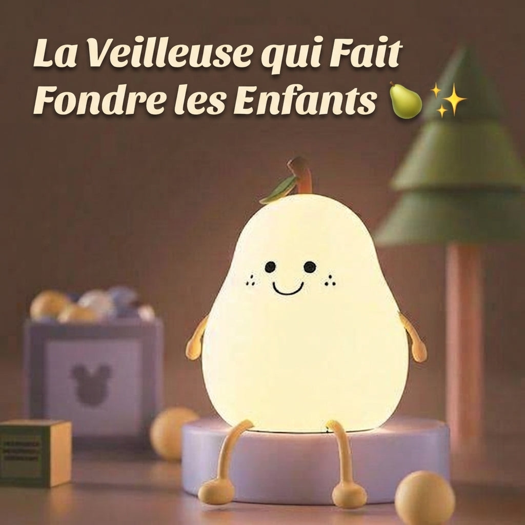 Veilleuse Enfant Poire Multicolore - Rechargeable et Anti-choc